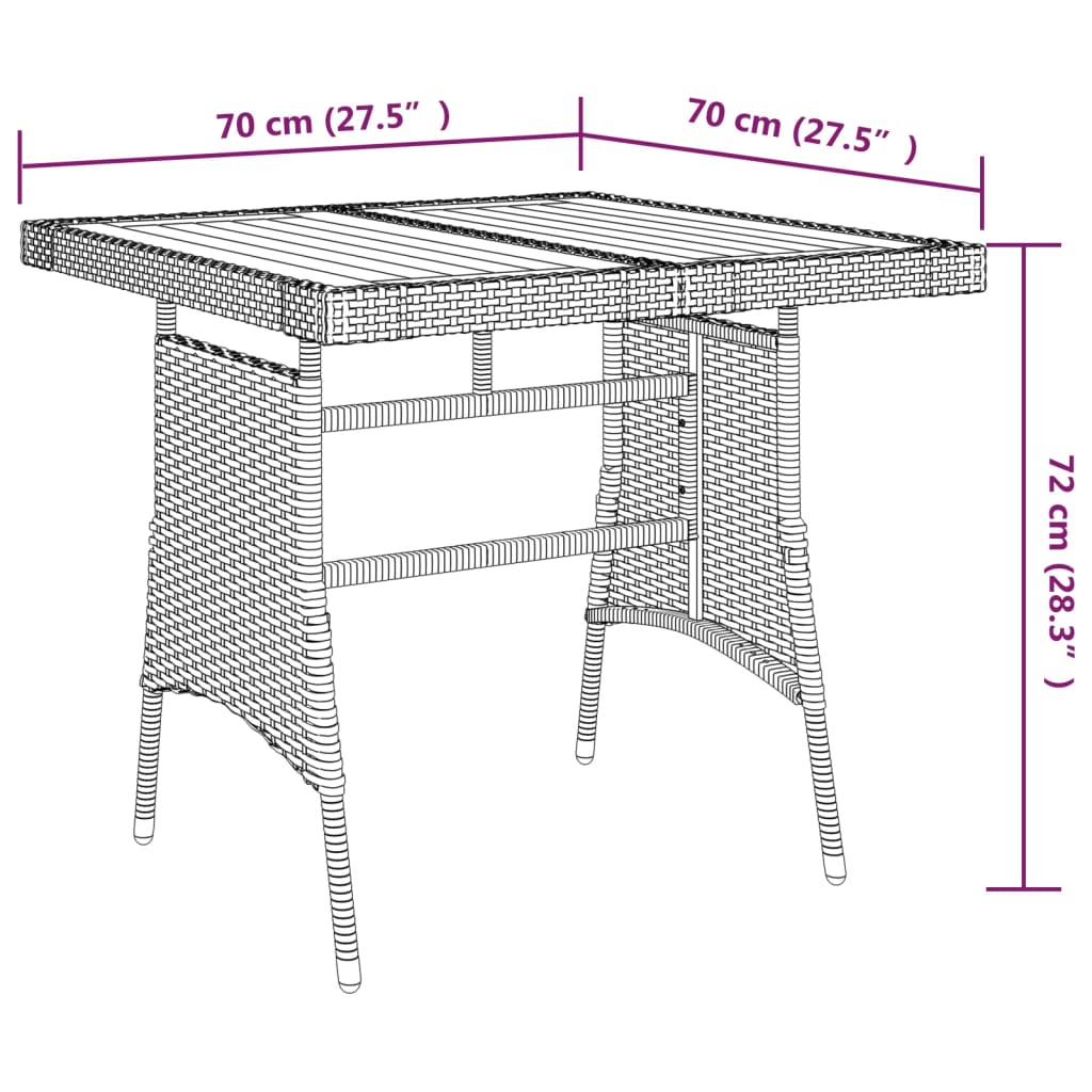 vidaXL 3-tlg. Garten-Essgruppe Poly Rattan Grau