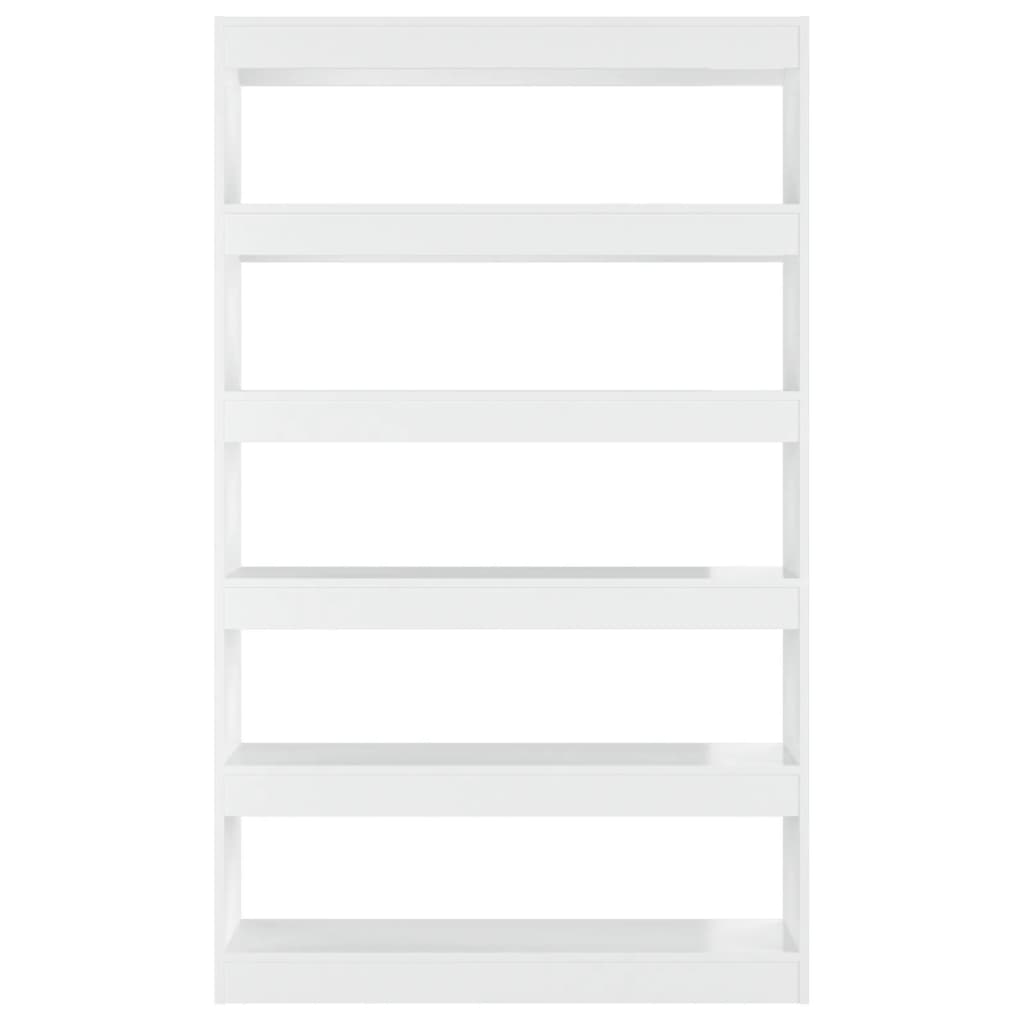 vidaXL Bücherregal/Raumteiler Hochglanz-Weiß 100x30x166 cm