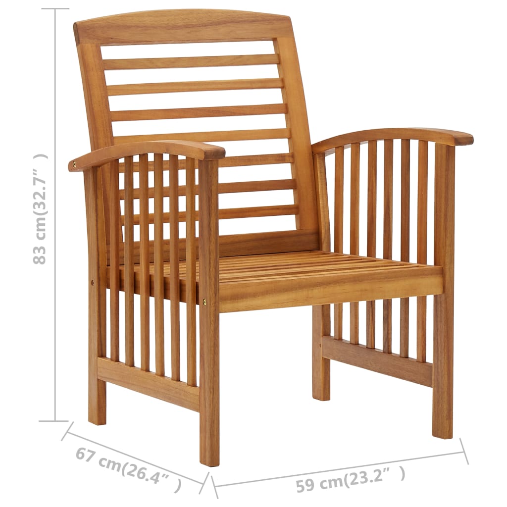 vidaXL 5-tlg. Garten-Lounge-Set Massivholz Akazie