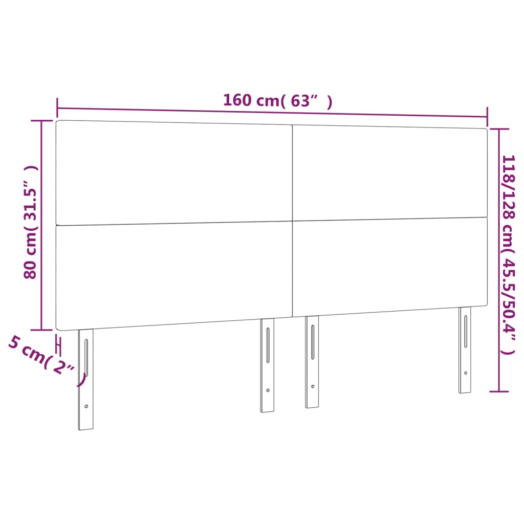 vidaXL Kopfteile 4 Stk. Hellgrau 80x5x78/88 cm Samt