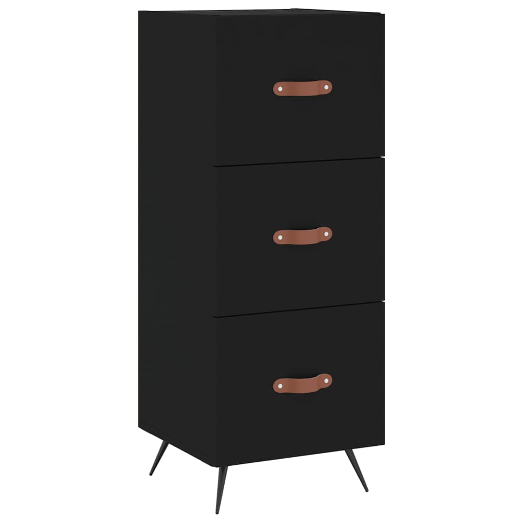 vidaXL Highboard Schwarz 34,5x34x180 cm Holzwerkstoff