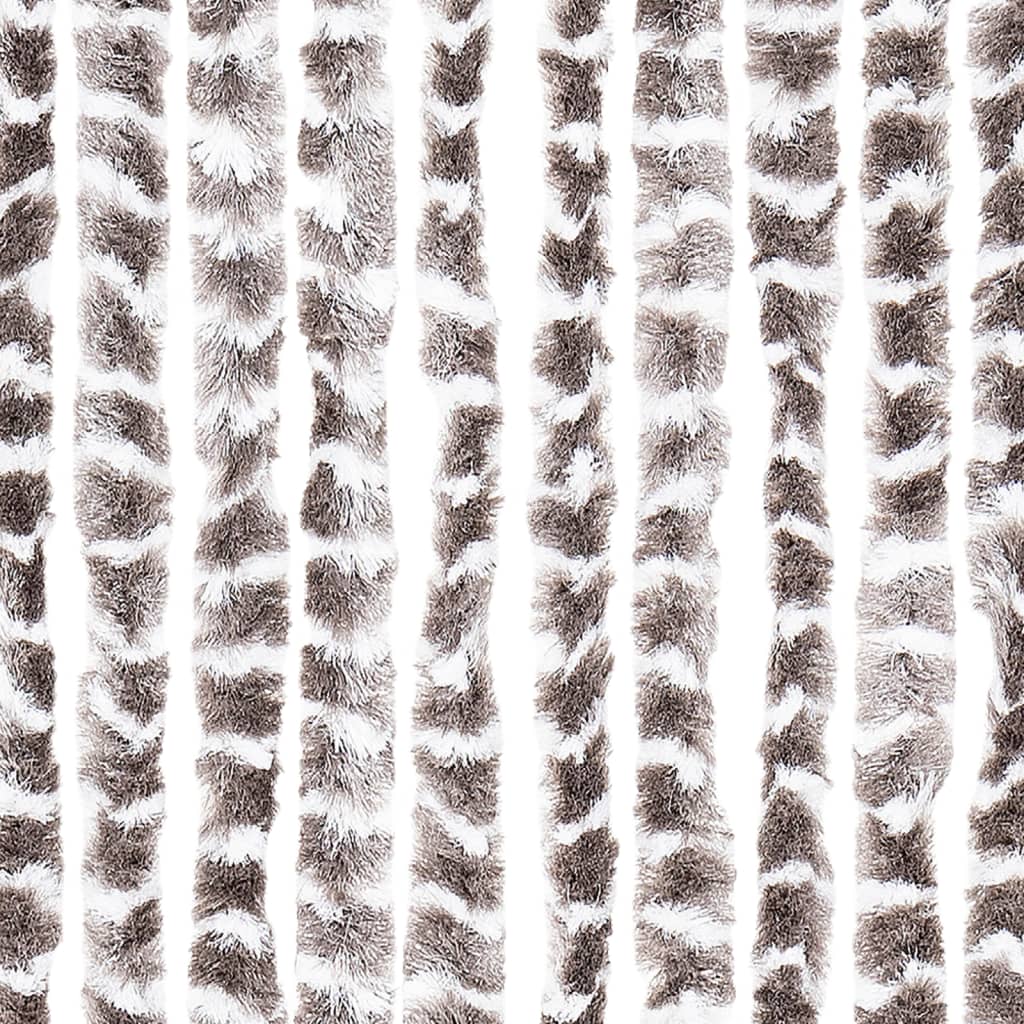vidaXL Insektenschutz-Vorhang Taupe und Weiß 56x185 cm Chenille