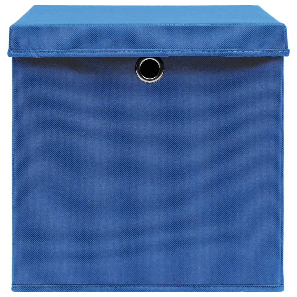 vidaXL Aufbewahrungsboxen mit Deckeln 4 Stk. 28x28x28 cm Blau