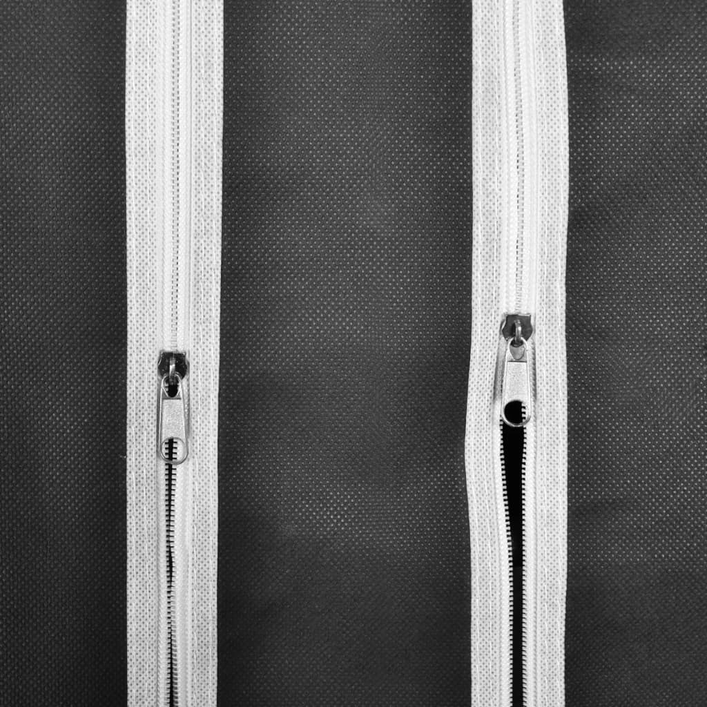 vidaXL Stoffschrank mit Fächern Kleiderstangen 45×150×176 cm Schwarz
