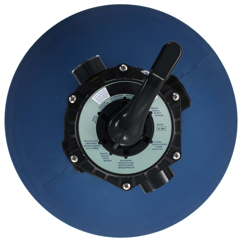 vidaXL Pool-Sandfilter mit 6-Wege-Ventil Filterkessel Blau 660 mm