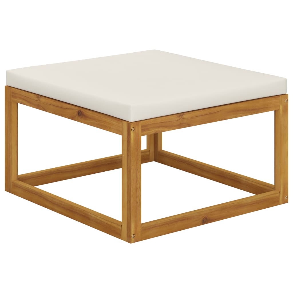 vidaXL 12-tlg. Garten-Lounge-Set mit Auflagen Creme Massivholz Akazie