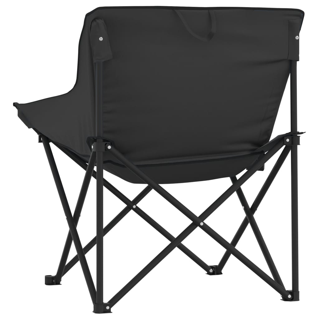 vidaXL Campingstühle 2 Stk. mit Tasche Klappbar Schwarz