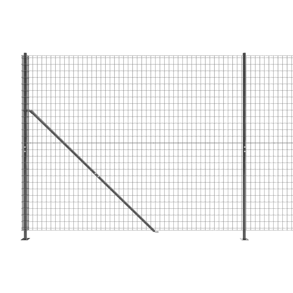 vidaXL Maschendrahtzaun mit Bodenflansch Anthrazit 2,2x10 m