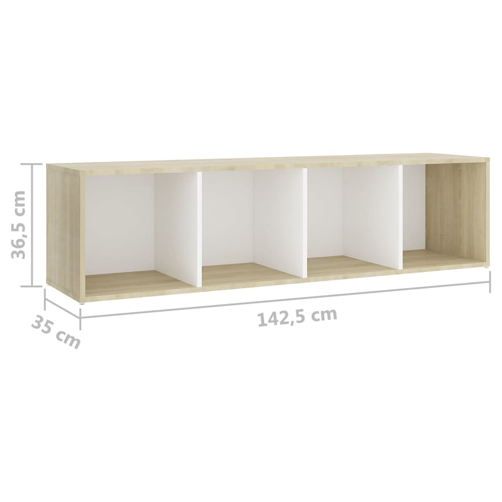 vidaXL 4-tlg. TV-Schrank-Set Weiß Sonoma-Eiche Holzwerkstoff