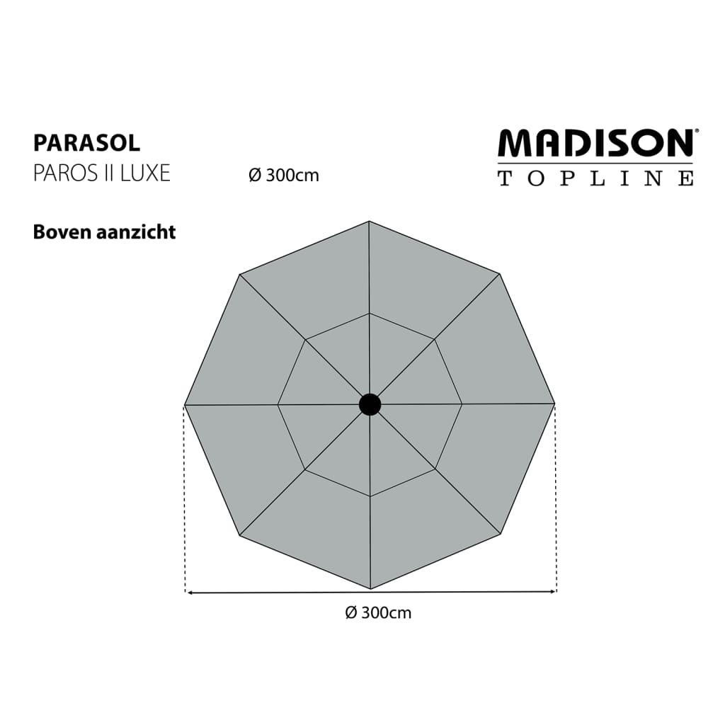 Madison Sonnenschirm Paros II Luxe 300 cm Grau