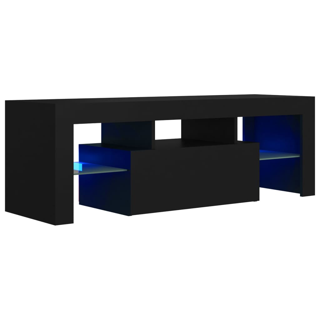 vidaXL TV-Schrank mit LED-Leuchten Schwarz 120x35x40 cm