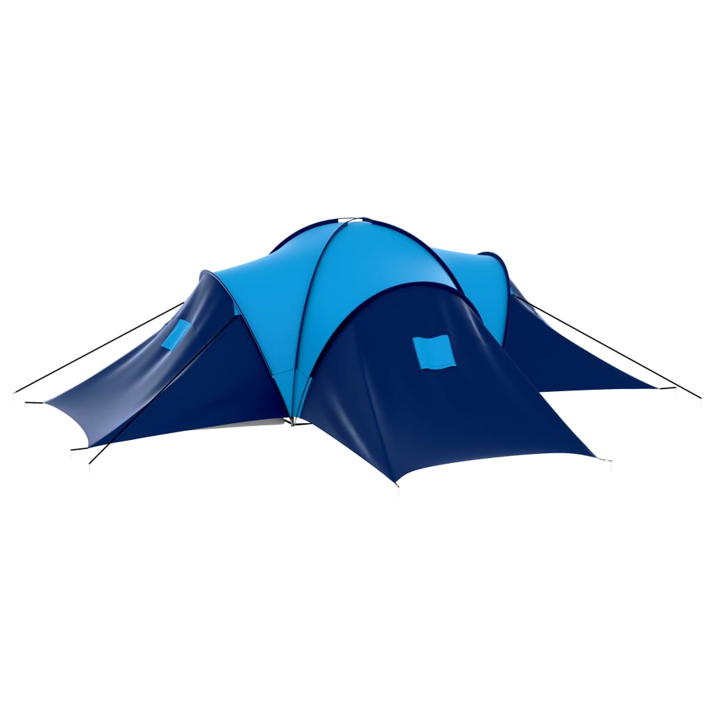 vidaXL Campingzelt Stoff 9 Personen Dunkelblau und Blau