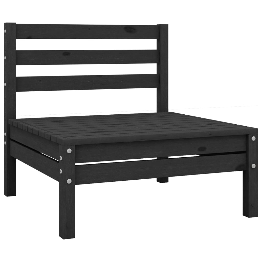 vidaXL 5-tlg. Garten-Lounge-Set Schwarz Massivholz Kiefer