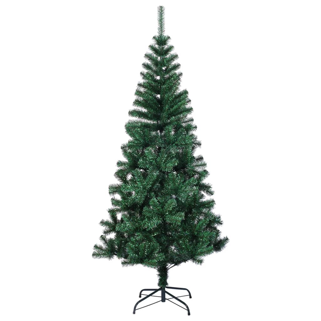 vidaXL Künstlicher Weihnachtsbaum Schillernde Spitzen Grün 210 cm PVC