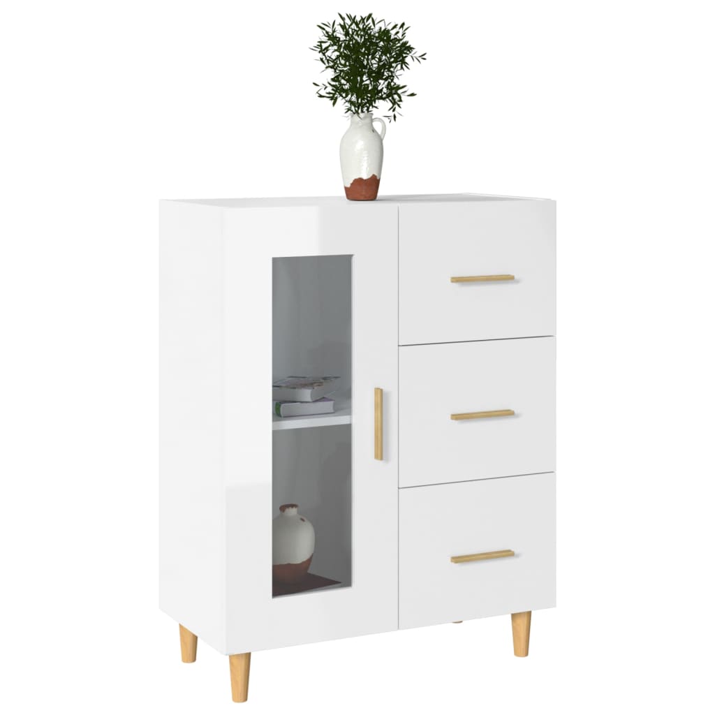 vidaXL Sideboard Hochglanz-Weiß 69,5x34x90 cm Holzwerkstoff