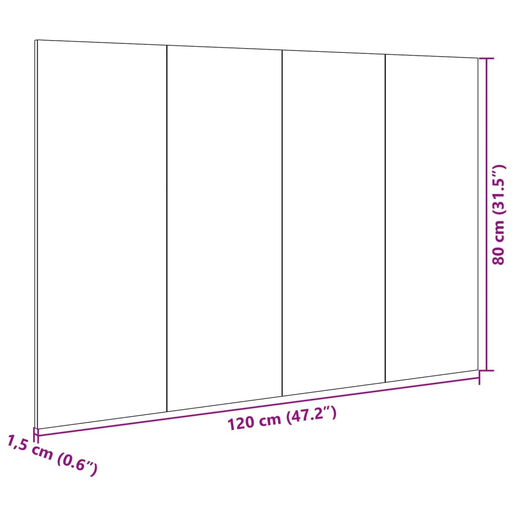 vidaXL Kopfteil mit Nachttischen Sonoma-Eiche 120 cm Holzwerkstoff