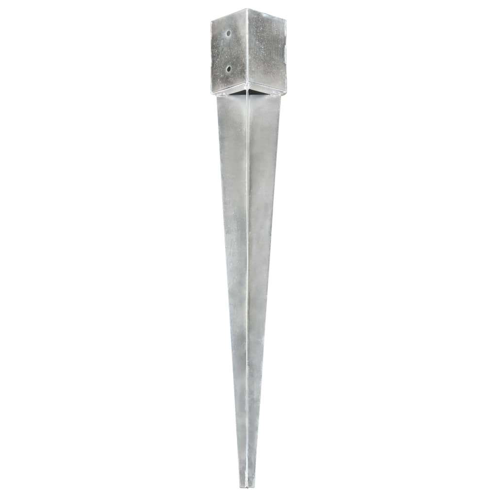 vidaXL Erdspieße 6 Stk. Silbern 10×10×91 cm Verzinkter Stahl