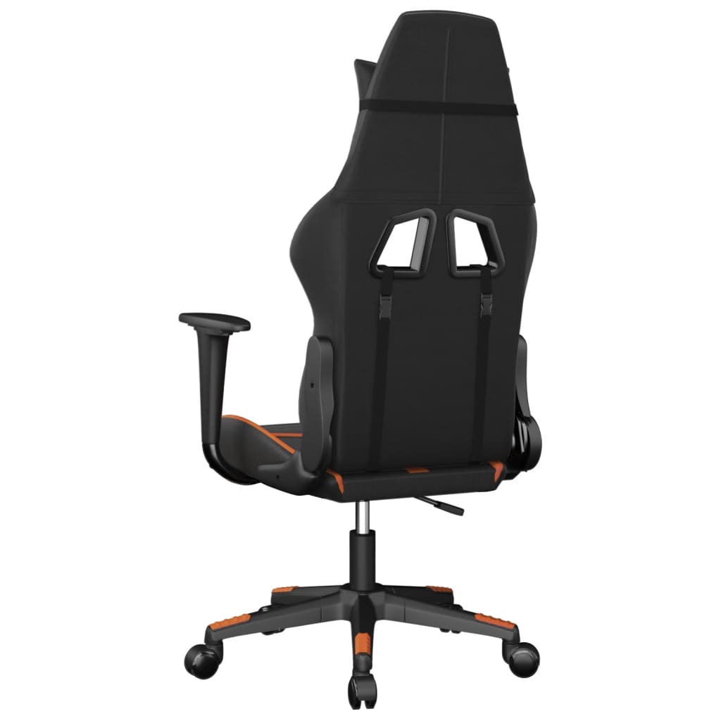 vidaXL Gaming-Stuhl mit Massagefunktion Schwarz und Orange Kunstleder