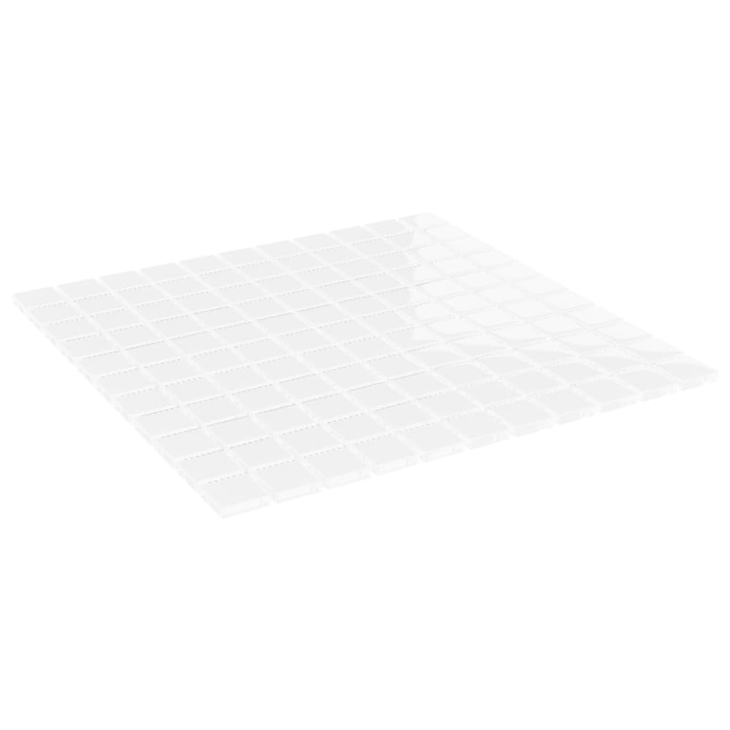 vidaXL Mosaikfliesen 11 Stk. Weiß 30x30 cm Glas