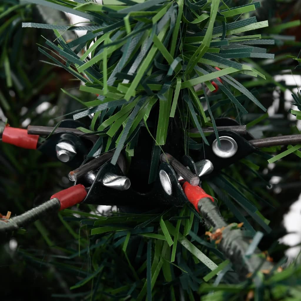 vidaXL Weihnachtsbaum mit Beleuchtung und Kiefernzapfen 225 cm PVC&PE