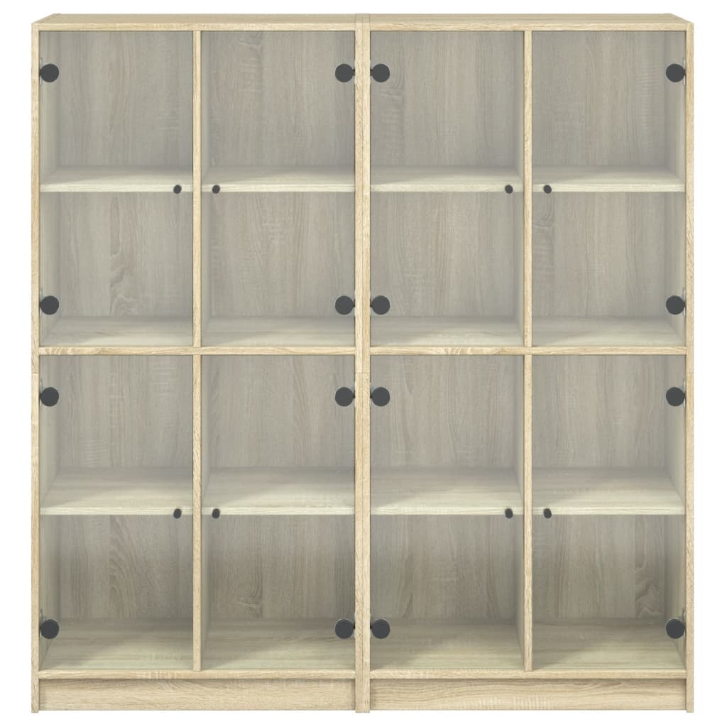 vidaXL Bücherschrank mit Türen Sonoma-Eiche 136x37x142cm Holzwerkstoff