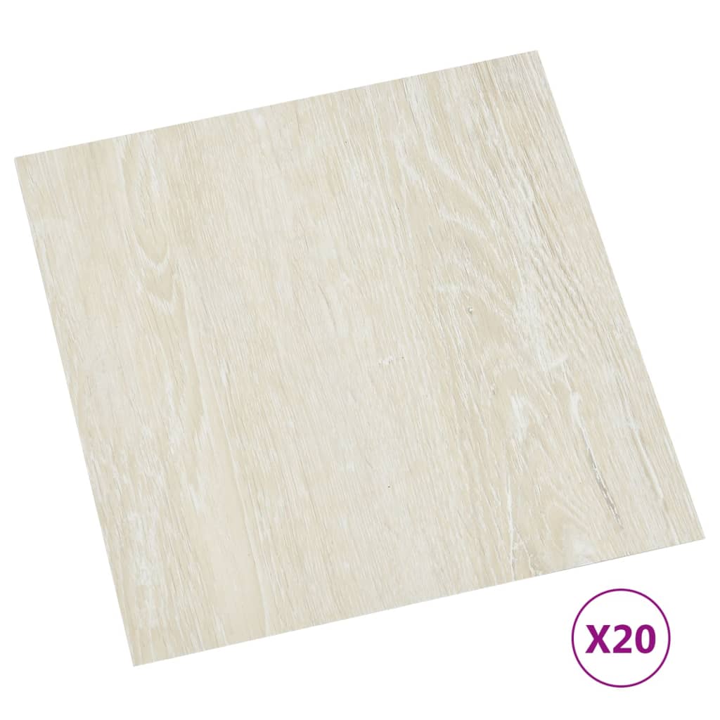 vidaXL PVC-Fliesen Selbstklebend 20 Stk. 1,86 m² Creme