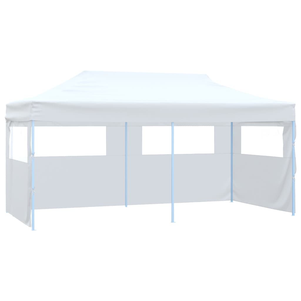 vidaXL Profi-Partyzelt Faltbar mit 4 Seitenwänden 3×6m Stahl Weiß
