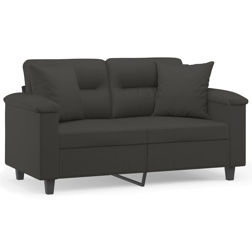 vidaXL 2-Sitzer-Sofa mit Kissen Dunkelgrau 120 cm Mikrofasergewebe