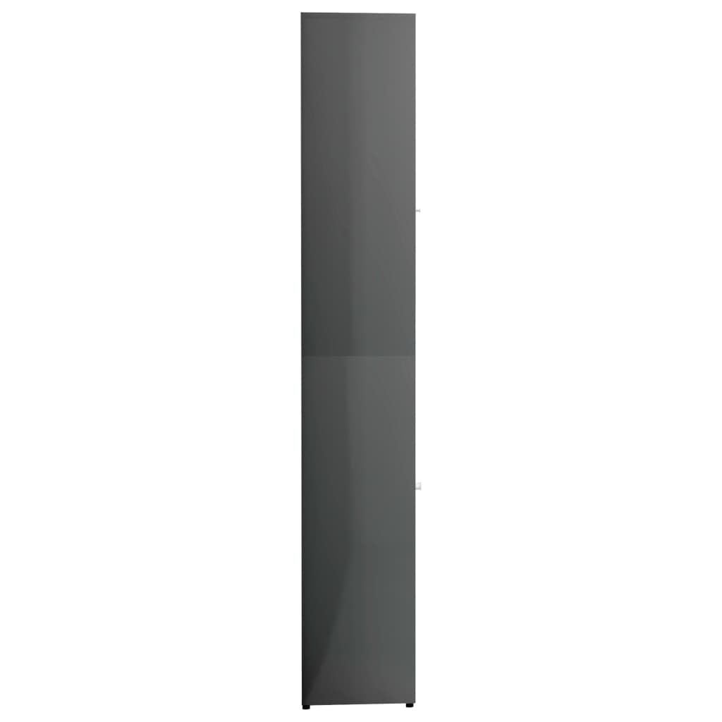 vidaXL Badezimmerschrank Hochglanz-Grau 30x30x183,5 cm Holzwerkstoff