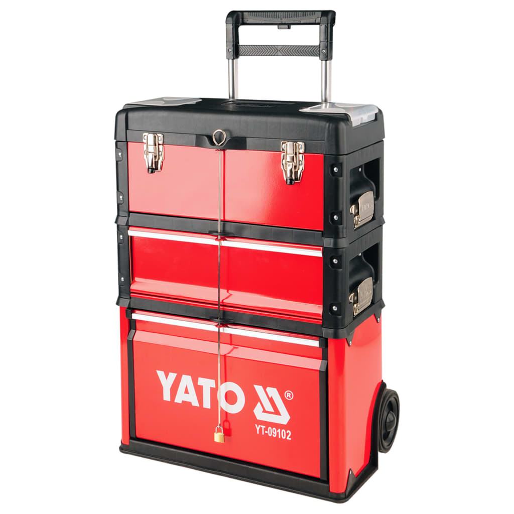 YATO Werkzeugtrolley mit 2 Schubladen 52x32x72 cm