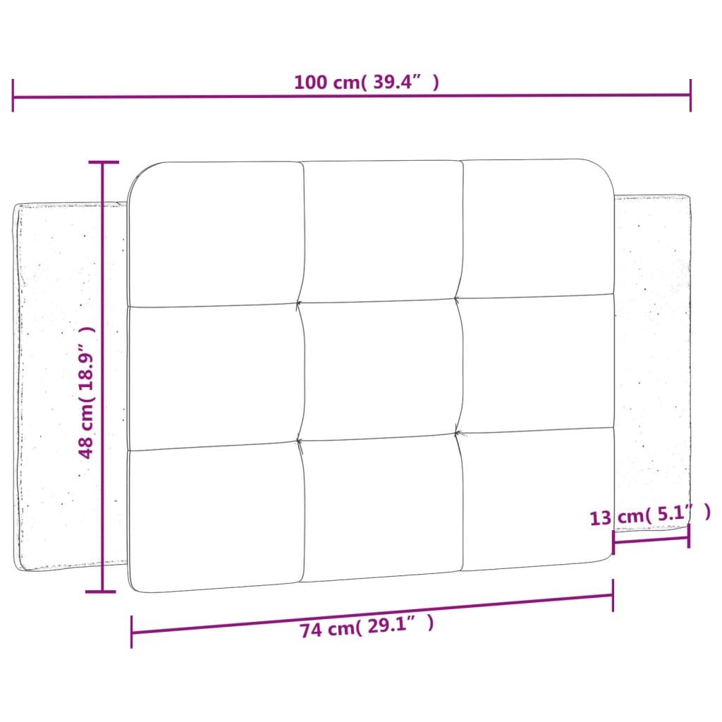 vidaXL Kopfteil-Kissen Weiß und Schwarz 100 cm Kunstleder