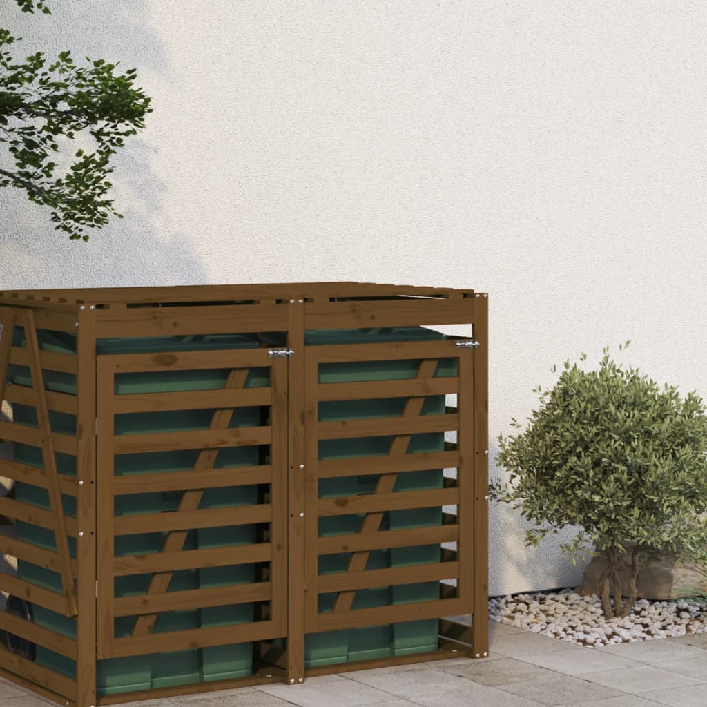 vidaXL Erweiterung für Mülltonnenbox Honigbraun Massivholz Kiefer