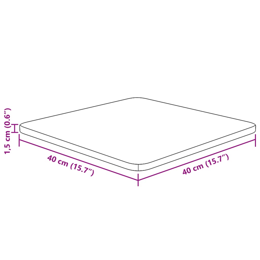 vidaXL Tischplatte Quadratisch Dunkelbraun 40x40x1,5cm Eiche Behandelt