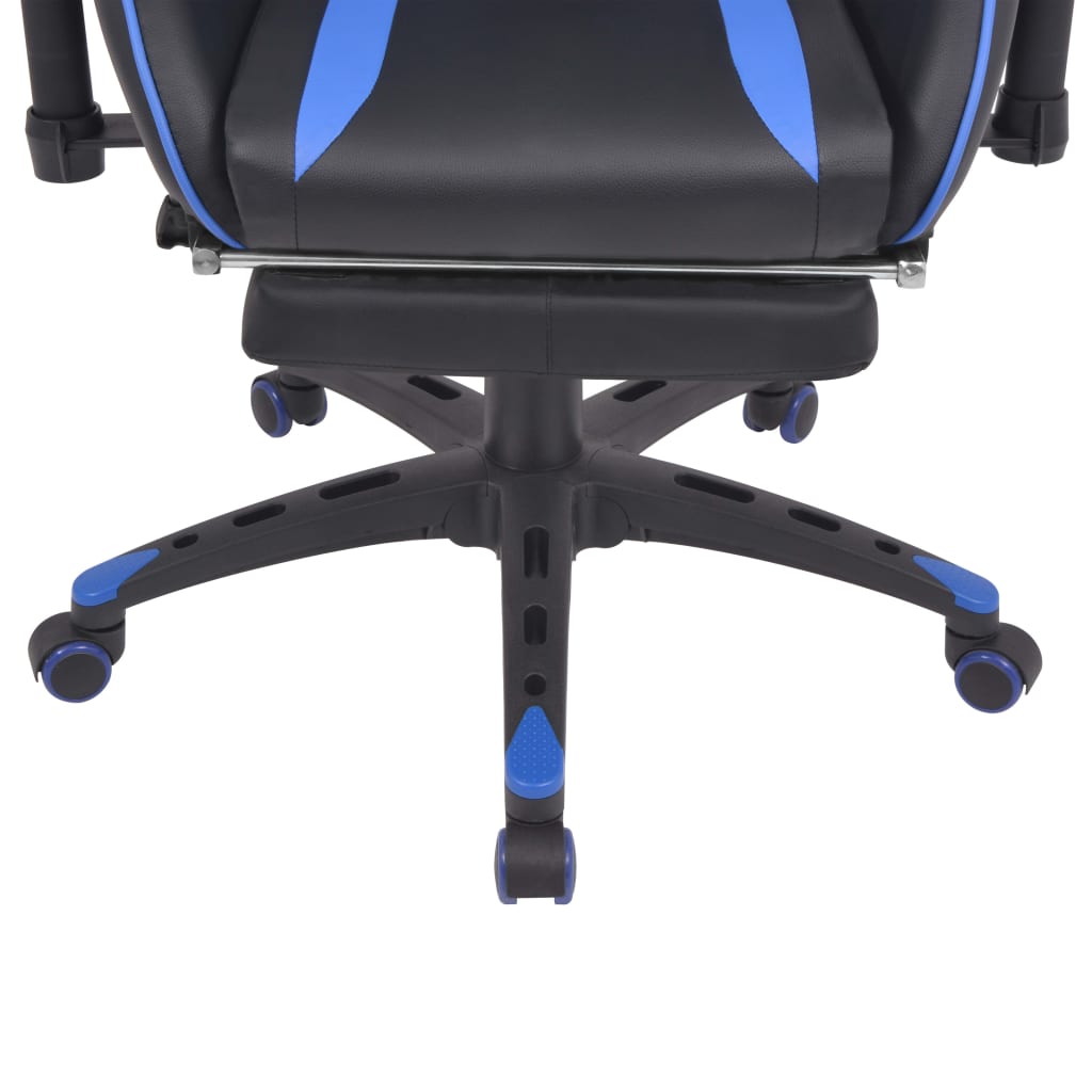 vidaXL Neigbarer Racing-Bürostuhl mit Fußstütze Blau