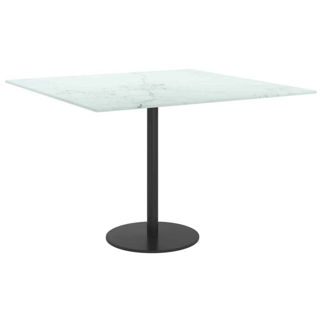vidaXL Tischplatte Weiß 60x60 cm 6 mm Hartglas in Marmoroptik