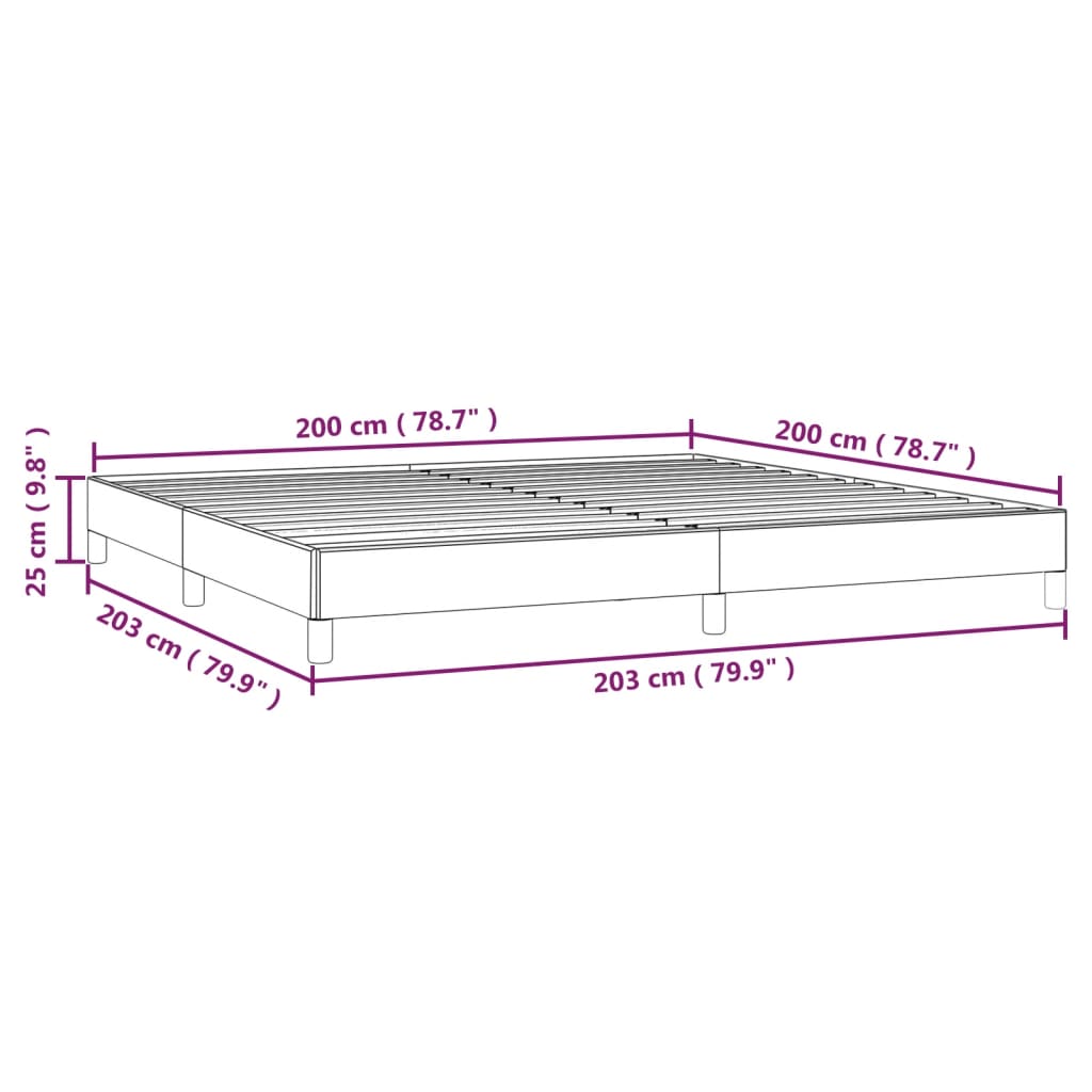 vidaXL Bettgestell ohne Matratze Hellgrau 200x200 cm Stoff