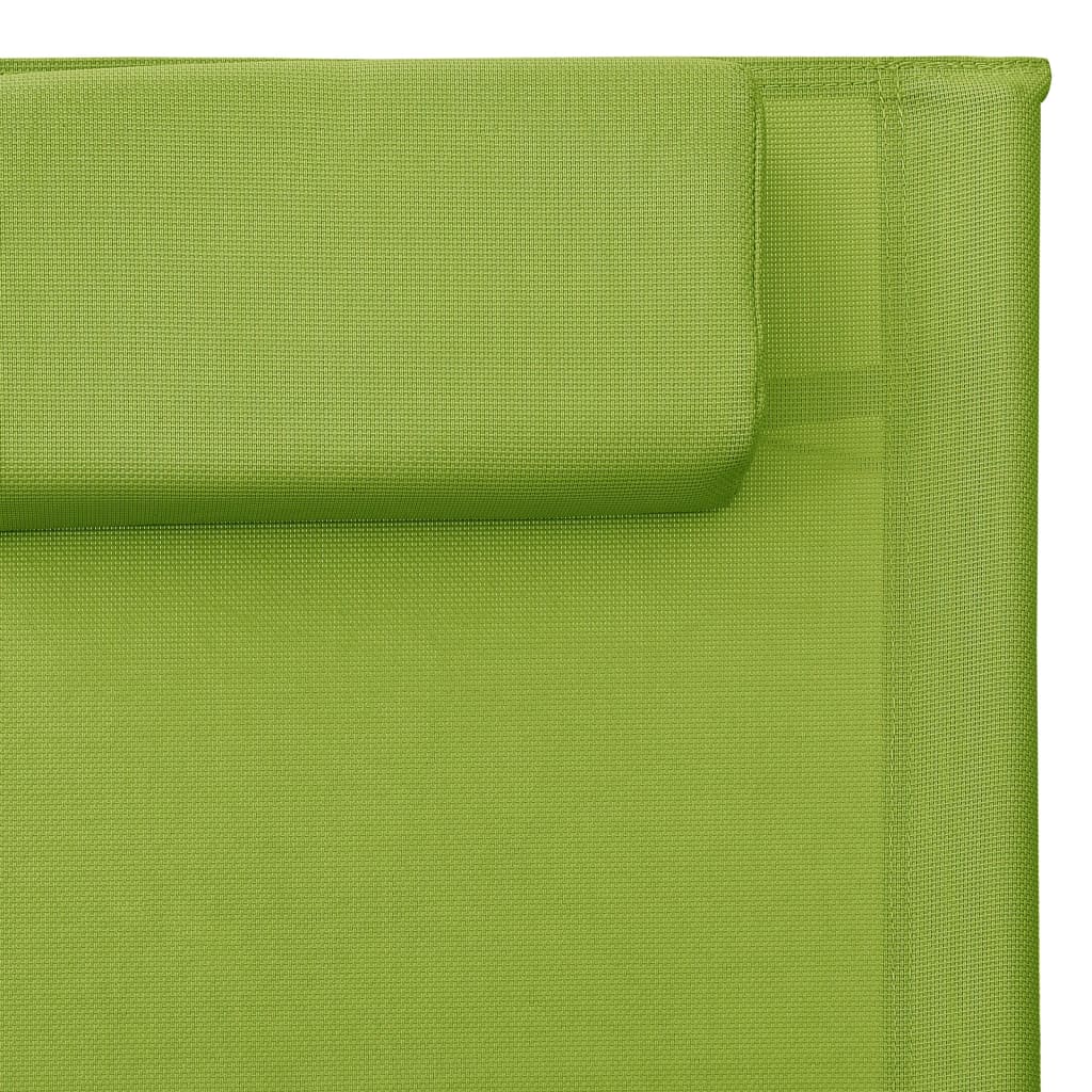 vidaXL Sonnenliege Textilene Grün und Grau