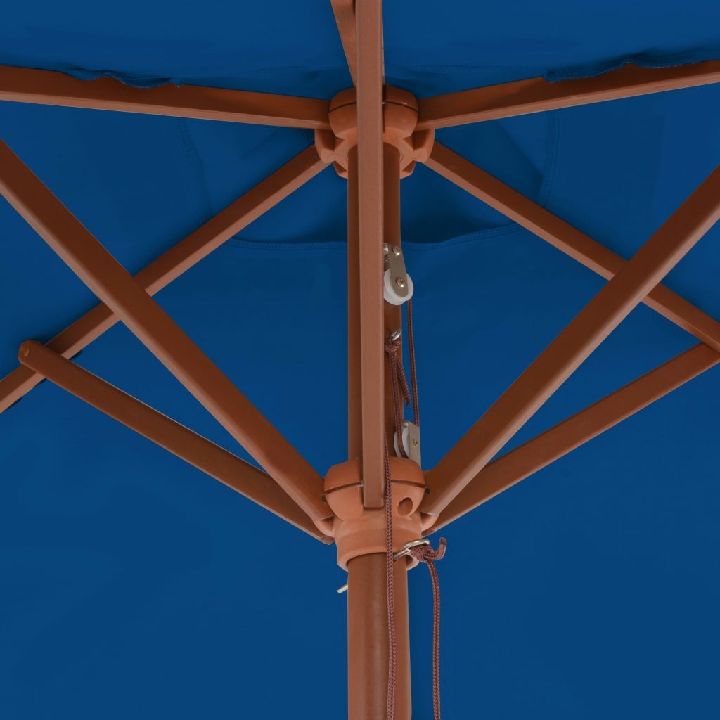 vidaXL Sonnenschirm mit Holzmast Blau 150x200 cm