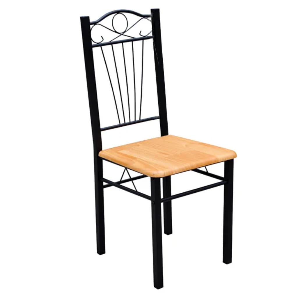 Esszimmer Stühle & Tisch (7er Set) Holz & Metall hellbraun