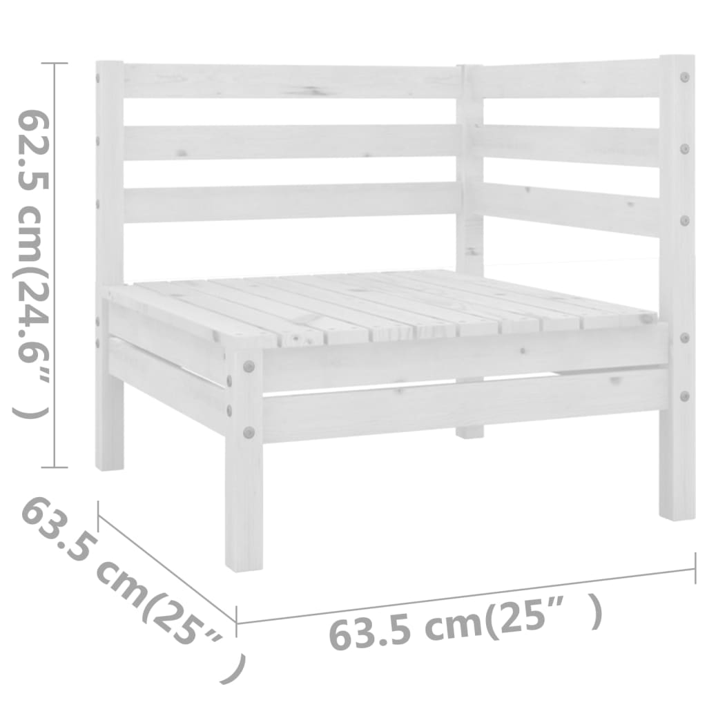 vidaXL 5-tlg. Garten-Lounge-Set Massivholz Kiefer Weiß