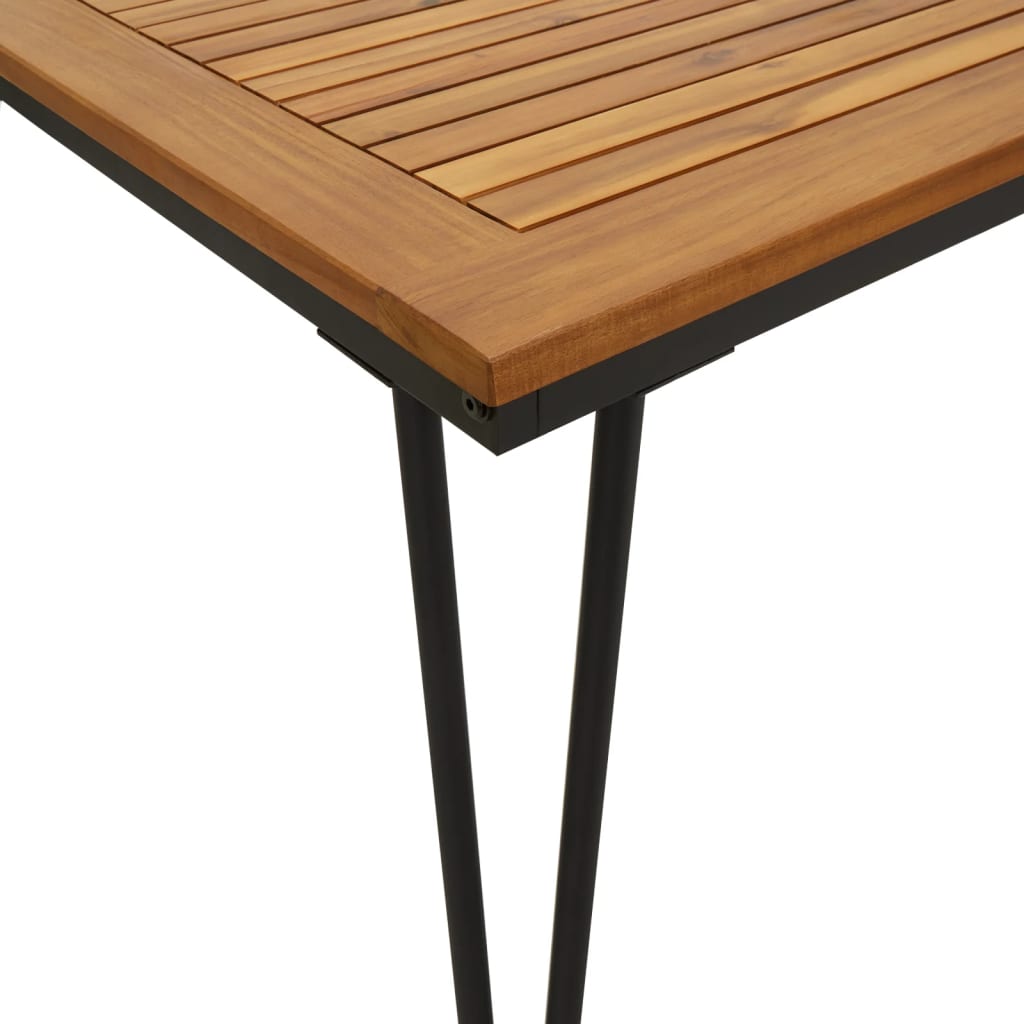 vidaXL Gartentisch mit Haarnadel-Beinen 140×80×75 cm Massivholz Akazie