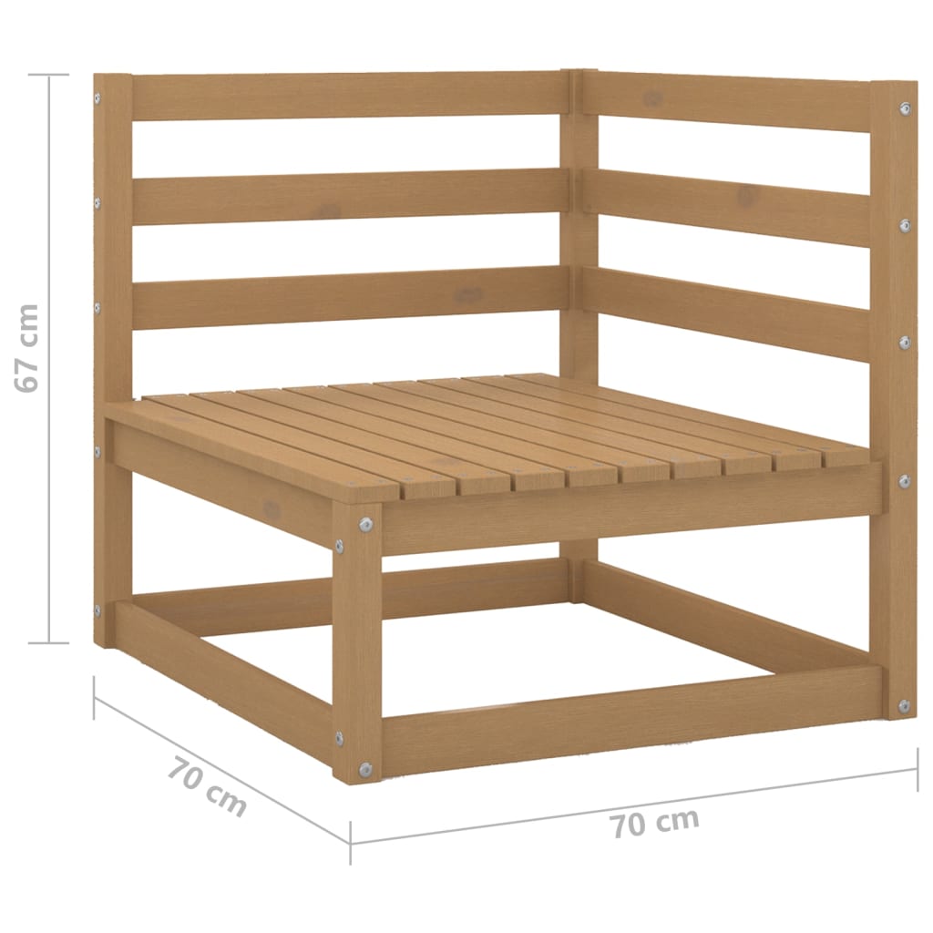 vidaXL Gartensofa 2-Sitzer Honigbraun Massivholz Kiefer