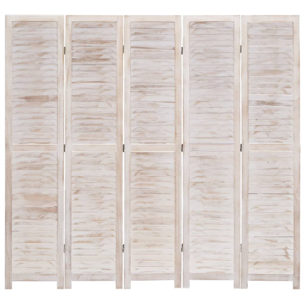 vidaXL 6-tlg. Raumteiler Weiß 210×165 cm Holz
