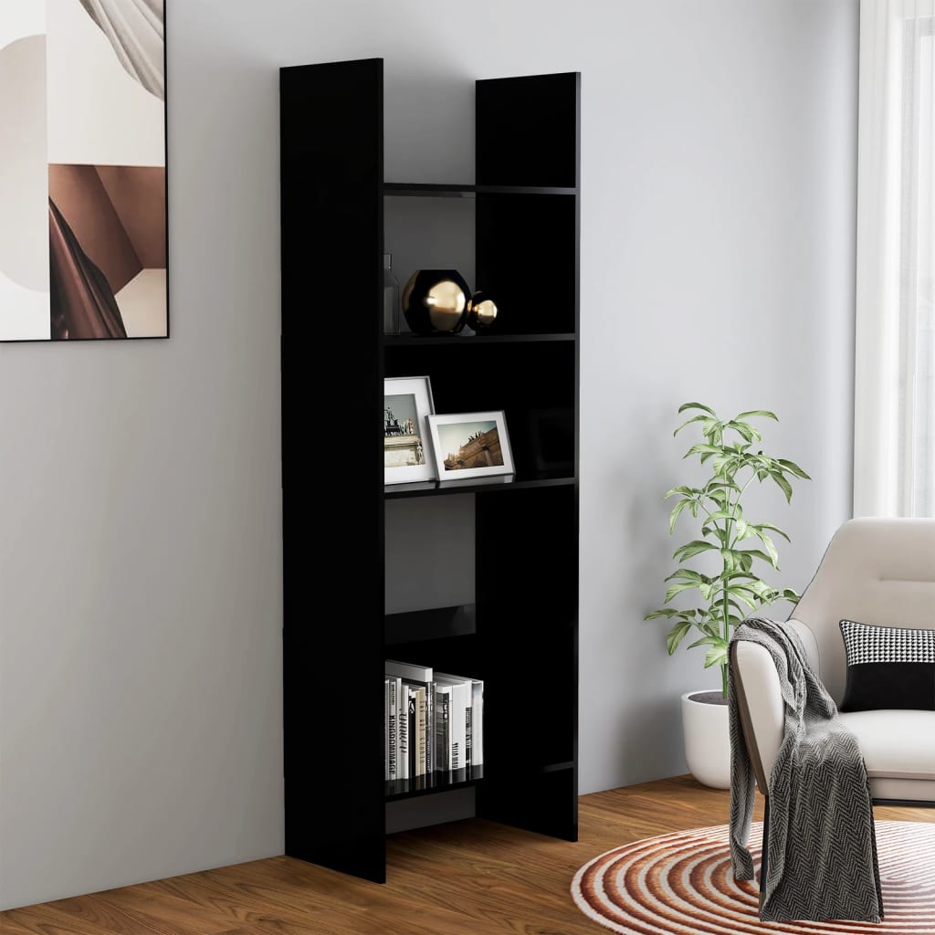 vidaXL Bücherregal Schwarz 60x35x180 cm Holzwerkstoff