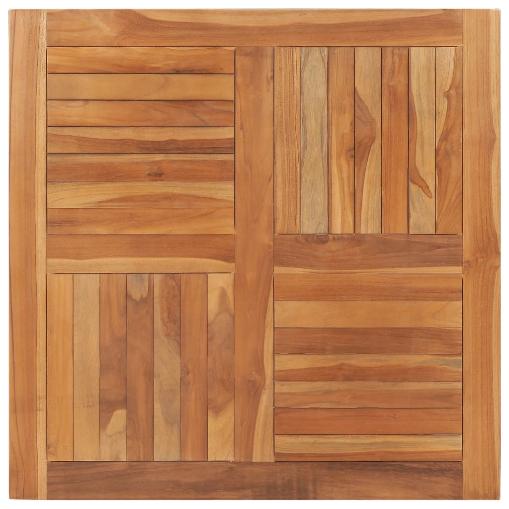 vidaXL Tischplatte Massivholz Teak Quadratisch 90×90×2,5 cm