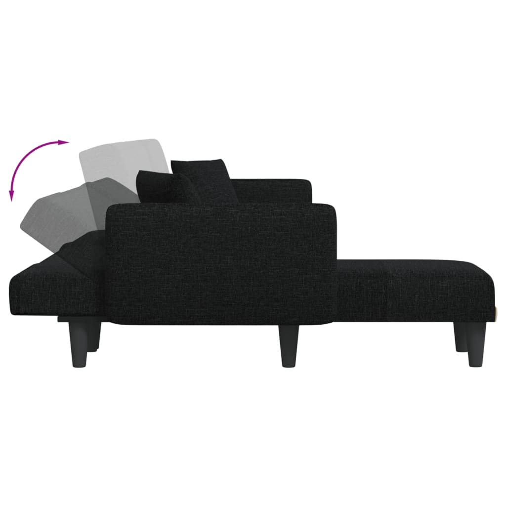 vidaXL Schlafsofa in L-Form Schwarz 275x140x70 cm Stoff