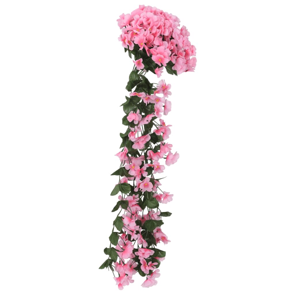 vidaXL Weihnachtskränze Blumen 3 Stk. Rosa 85 cm