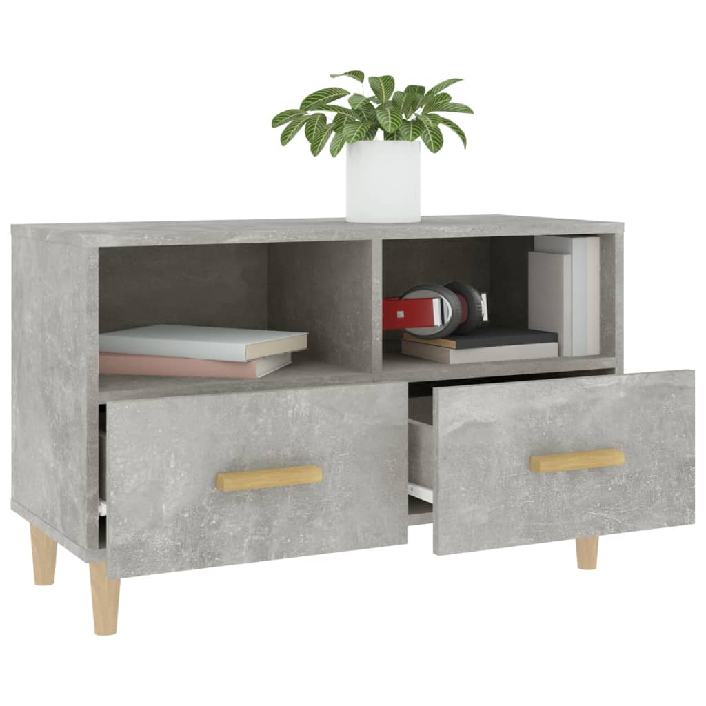 vidaXL TV-Schrank Betongrau 80x36x50 cm Holzwerkstoff