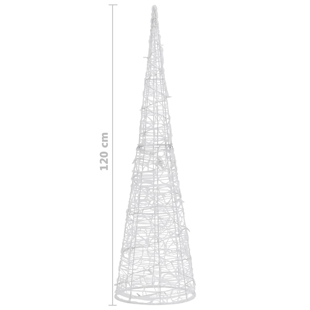 vidaXL LED-Kegel Acryl Weihnachtsdeko Pyramide Warmweiß 120 cm