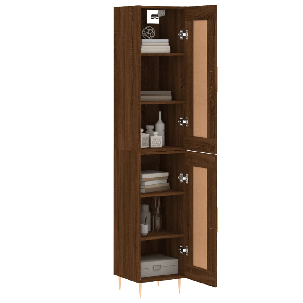 vidaXL Highboard Braun Eichen-Optik 34,5x34x180 cm Holzwerkstoff